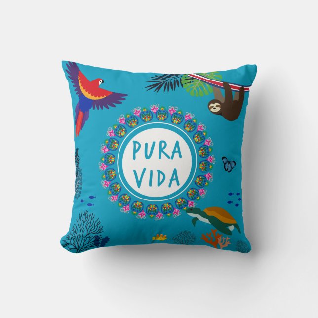 Pura Vida -Costa Rica Wild life Cushion (Front)