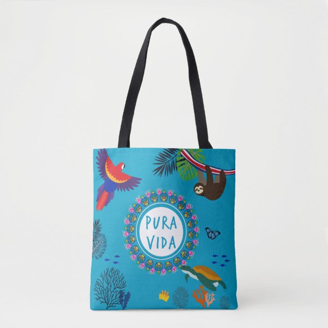 Pura Vida -Costa Rica Wild life Tote Bag (Front)