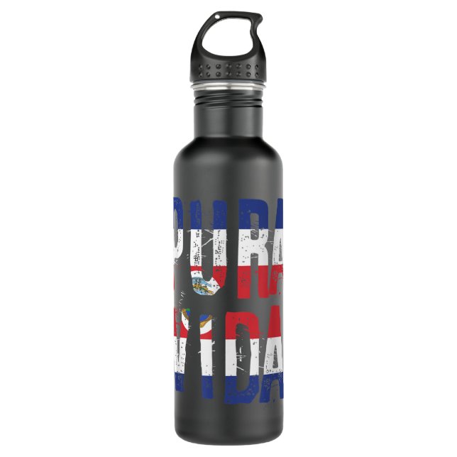 Pura Vida Costa Rican Slang Costa Rica Flag  710 Ml Water Bottle (Front)