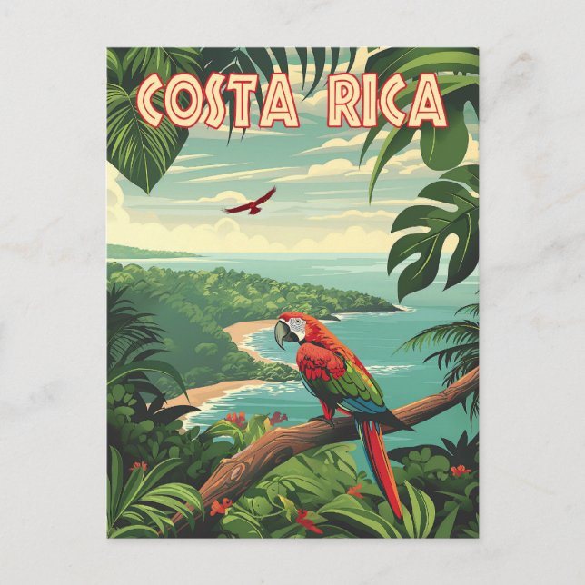 Pura Vida Greetings: Costa Rica Vinatage Postcard (Front)