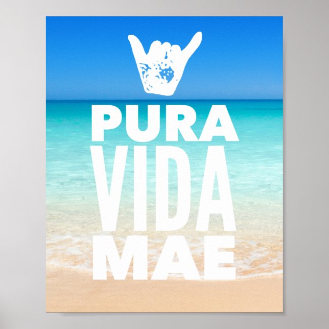 Pura Vida Mae Shaka Sign Costa Rica Surfing (Front)
