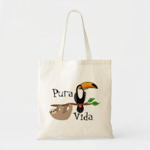 Pura Vida, sloth and toucan