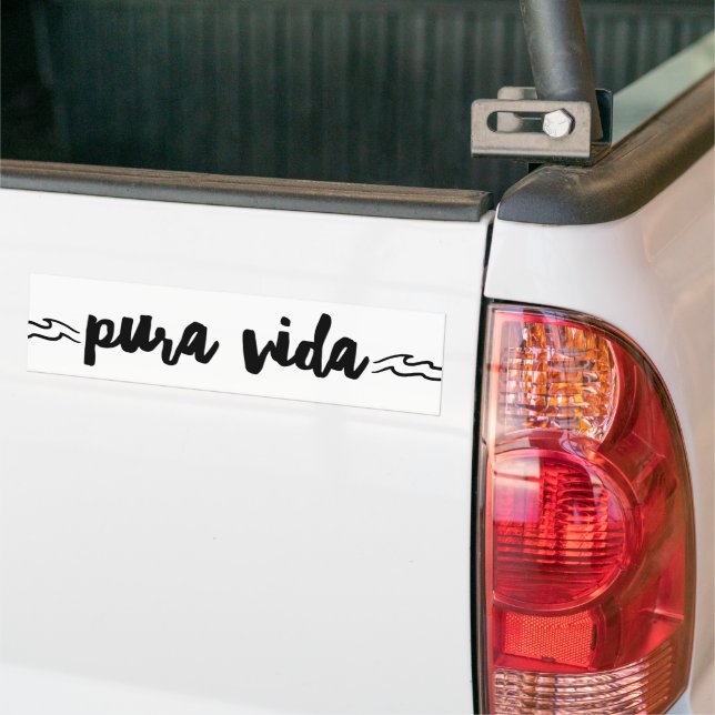 Pura Vida Wave Costa Rica Bumper Sticker (On Truck)