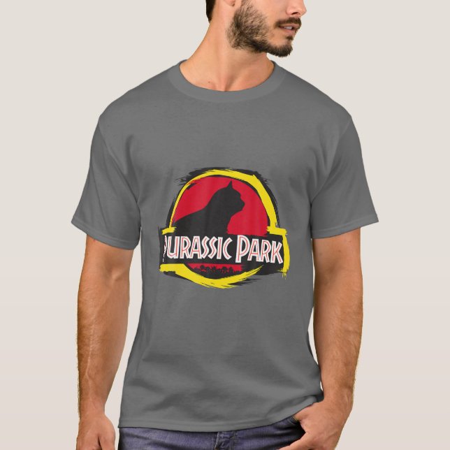 Purassic Park Cat - Funny T For Cat Lovers T-Shirt (Front)
