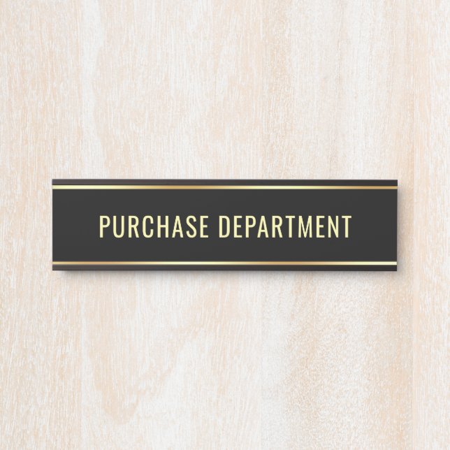 Purchase Department Changeable Name Text Template Door Sign (Front)