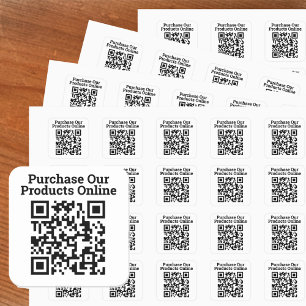 Purchase Our Products Online QR Code Design Square Sticker