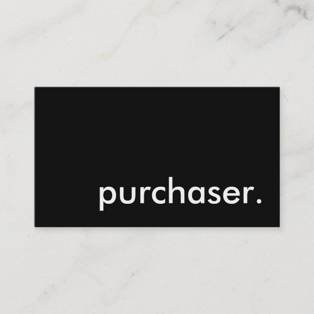 purchaser. business card (Front)