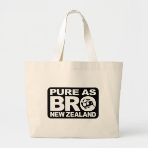 Pure as bro, New Zealand Large Tote Bag