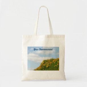 Pure Awesomeness! tote bag Blue Sky Poppy Flowers