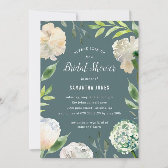 Pure Beauty EDITABLE COLOR Shower Party Invitation (Front)