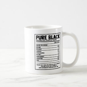 Pure Black Nutritional Facts Black History Month Coffee Mug