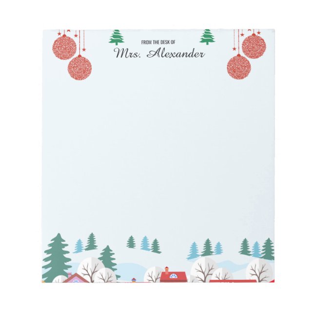 Pure Christmas Season Teacher Notepad (Front)