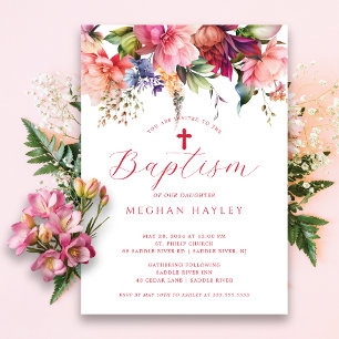 Pure Elegance Girls Baptism Invitation