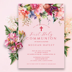 Pure Elegance Girls First Communion Invitation