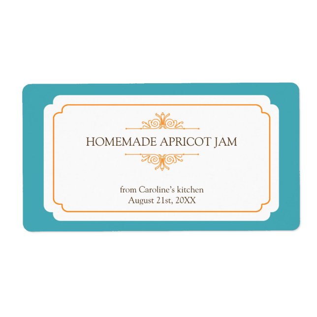 Pure elegance solid teal frame kitchen stickers (Front)