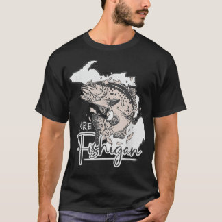 Pure Fishigan Men Women Fisherman State of Michiga T-Shirt