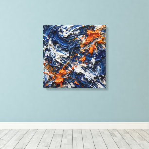 Pure Gestural Abstract Painting - Klein Blue Canvas Print
