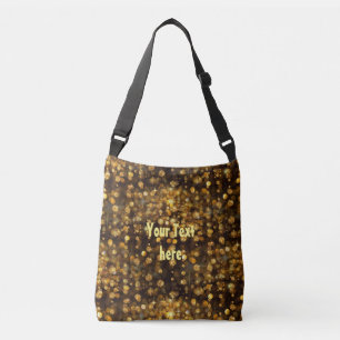 PURE GOLD Diamonds Pattern + your text / photo Crossbody Bag