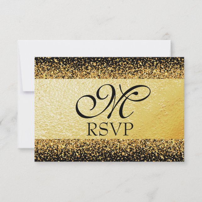 Pure Gold Elegance RSVP Card (Front)