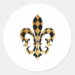 Pure Gold Fleur de Lis Classic Round Sticker