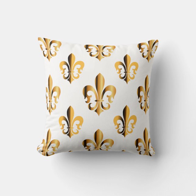 Pure Gold Fleur de Lis Cushion (Front)
