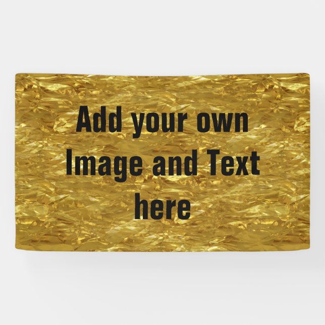 PURE GOLD FOIL Pattern + your text / photo Banner (Horizontal)