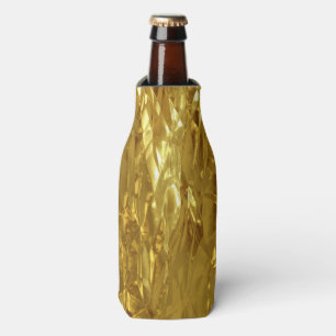 PURE GOLD FOIL Pattern + your text / photo Bottle Cooler