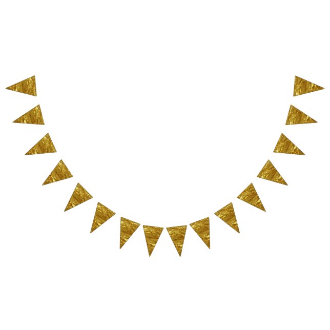 PURE GOLD FOIL Pattern + your text / photo Bunting (All)