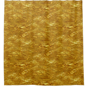 PURE GOLD FOIL Pattern + your text / photo Shower Curtain