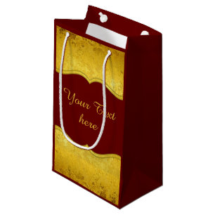 PURE GOLD LEAF Border + your text / photo Small Gift Bag