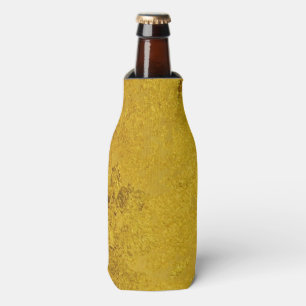 PURE GOLD LEAF Pattern + your text / photo Bottle Cooler