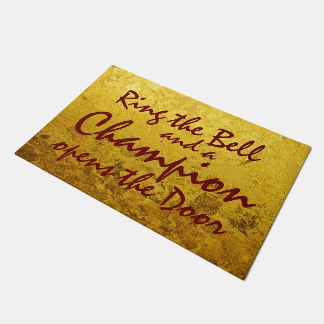 PURE GOLD LEAF Pattern + your text / photo Doormat (Angled)