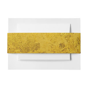 PURE GOLD LEAF Pattern + your text / photo Invitation Belly Band