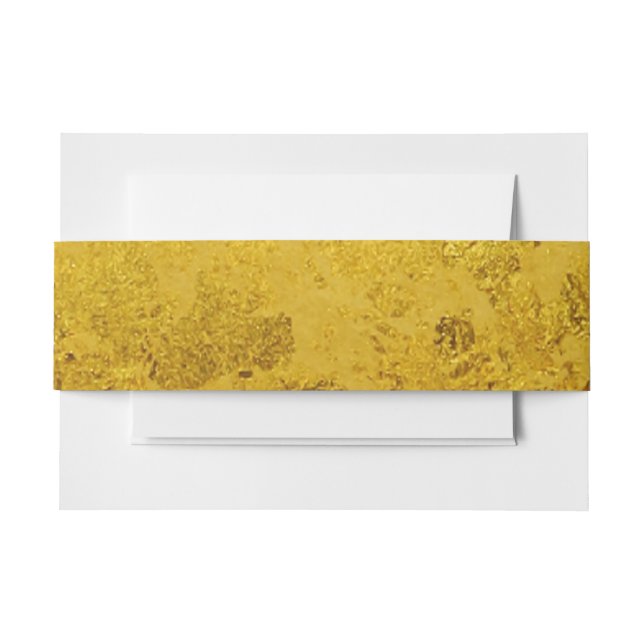 PURE GOLD LEAF Pattern + your text / photo Invitation Belly Band (Front Example)