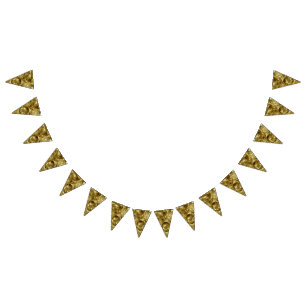 PURE GOLD moonscape Pattern + your text / photo Bunting