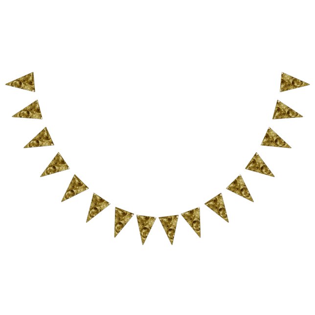PURE GOLD moonscape Pattern + your text / photo Bunting (All)