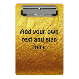 PURE GOLD PAPER Pattern + your text / ideas Mini Clipboard