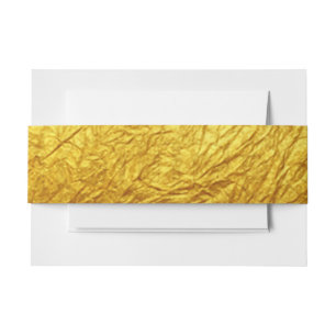 PURE GOLD PAPER Pattern + your text / photo Invitation Belly Band