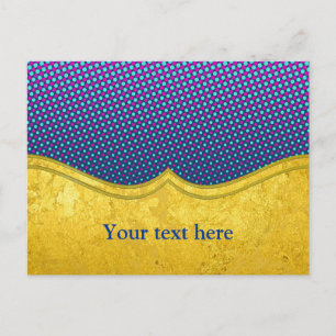 PURE GOLD pattern / gold leaf + your photo & text Postcard