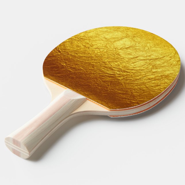 PURE GOLD pattern / gold paper Ping Pong Paddle (Front Angle)