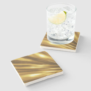 PURE GOLD Shine Pattern + your text / photo Stone Coaster
