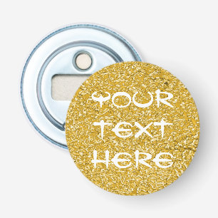 PURE GOLD Splatter Pattern + your text Bottle Opener