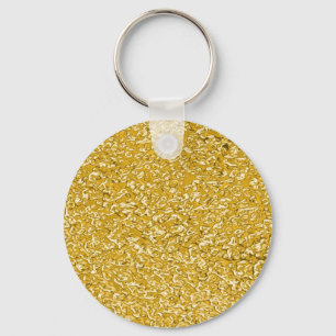 PURE GOLD Splatter Pattern + your text Key Ring