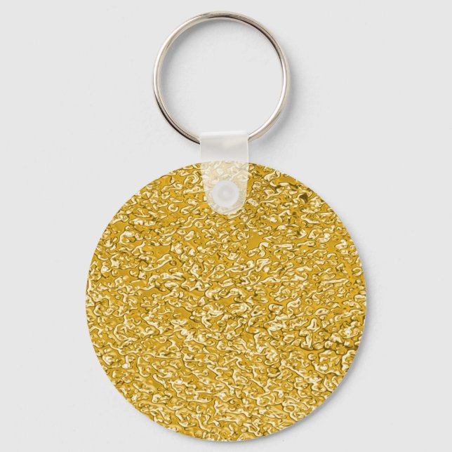 PURE GOLD Splatter Pattern + your text Key Ring (Front)