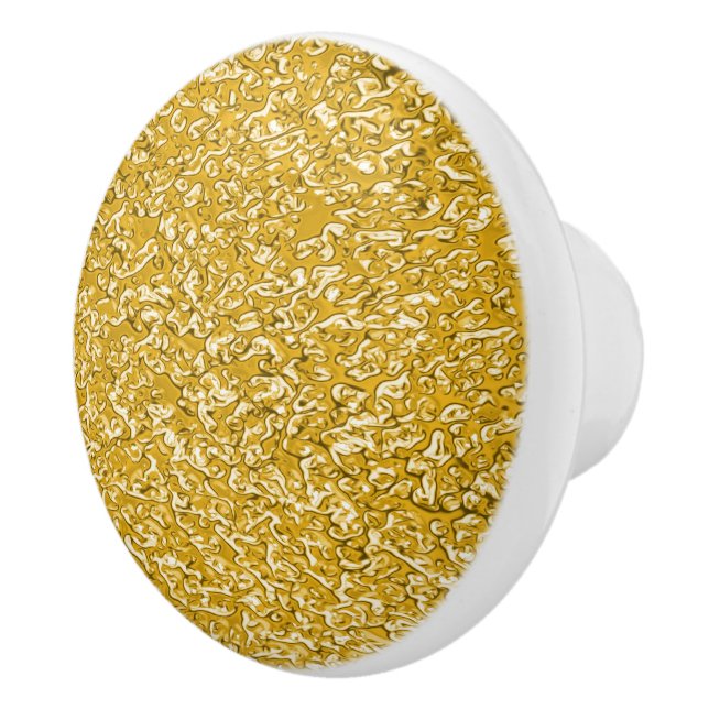 PURE GOLD Splatter Pattern + your text / photo Ceramic Knob (Right)