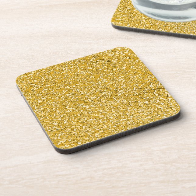 PURE GOLD Splatter Pattern + your text / photo Coaster (Left Side)