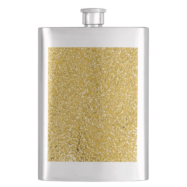 PURE GOLD Splatter Pattern + your text / photo Hip Flask (Front)