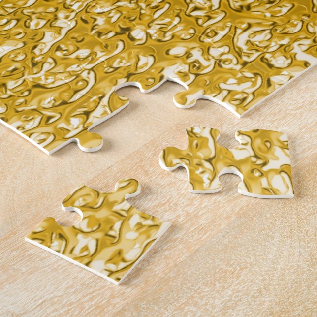 PURE GOLD Splatter Pattern + your text / photo Jigsaw Puzzle (Side)