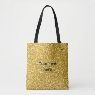 PURE GOLD Splatter Pattern + your text / photo Tote Bag