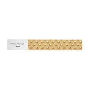 PURE GOLDEN PEARLS Pattern + your text / photo Wraparound Address Label